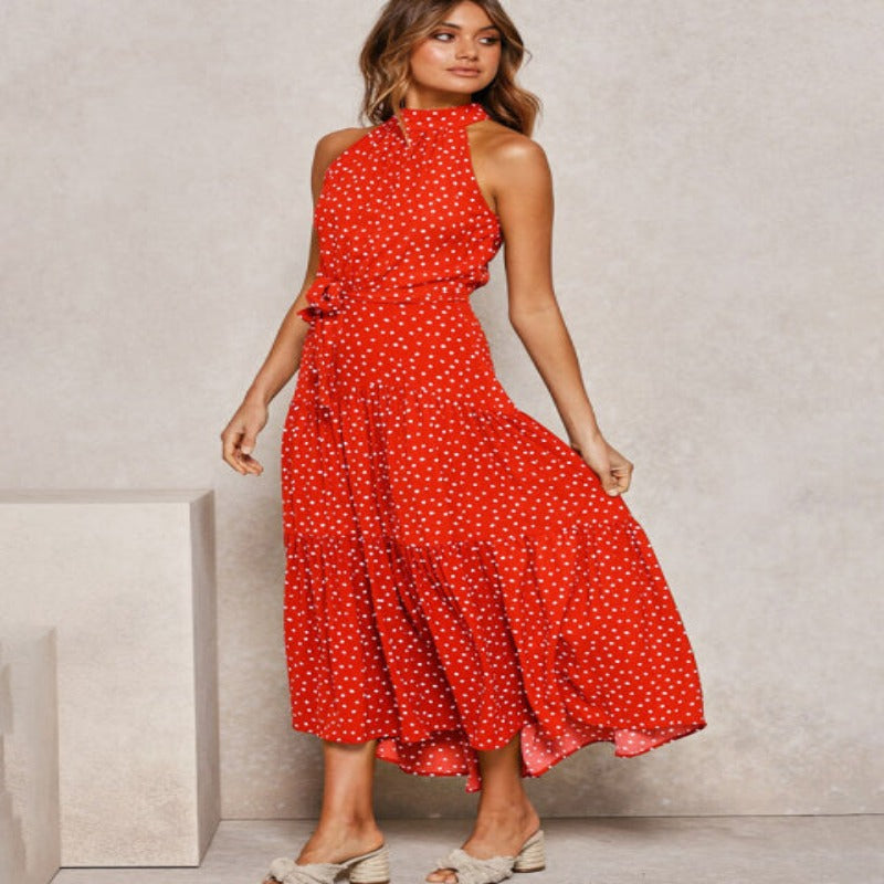 Valantomode | Chic Violet Summer Dress for Outdoor Gatherings