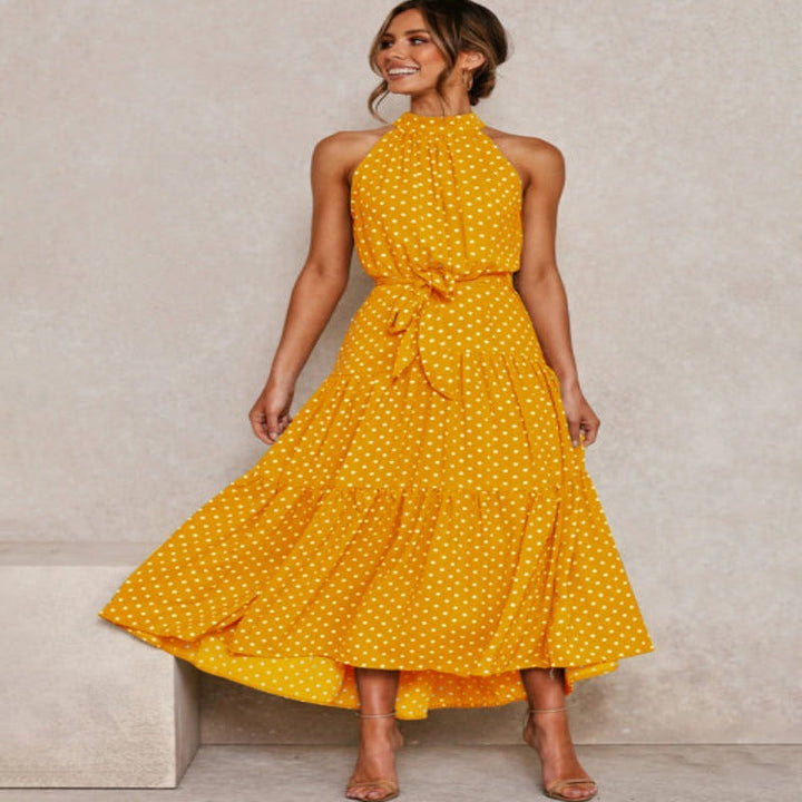 Valantomode | Chic Violet Summer Dress for Outdoor Gatherings