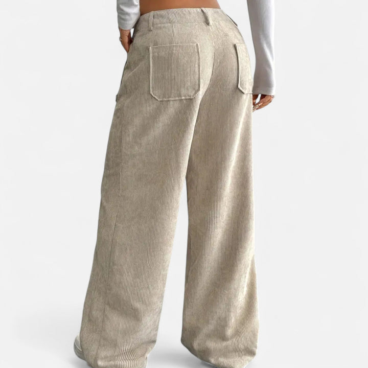 Valantomode | Wide-Leg Corduroy Pants Women