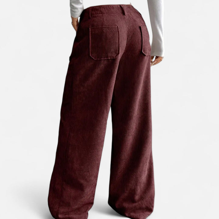 Valantomode | Wide-Leg Corduroy Pants Women