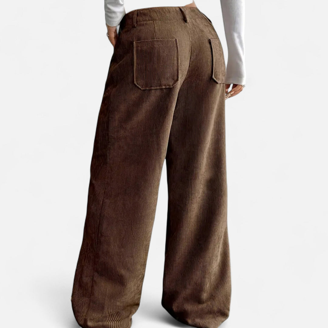 Valantomode | Wide-Leg Corduroy Pants Women