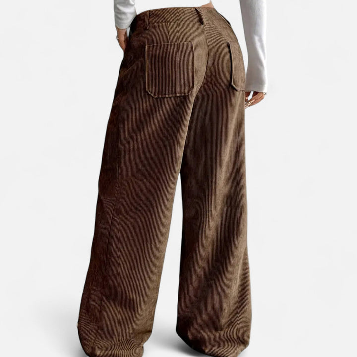 Valantomode | Wide-Leg Corduroy Pants Women