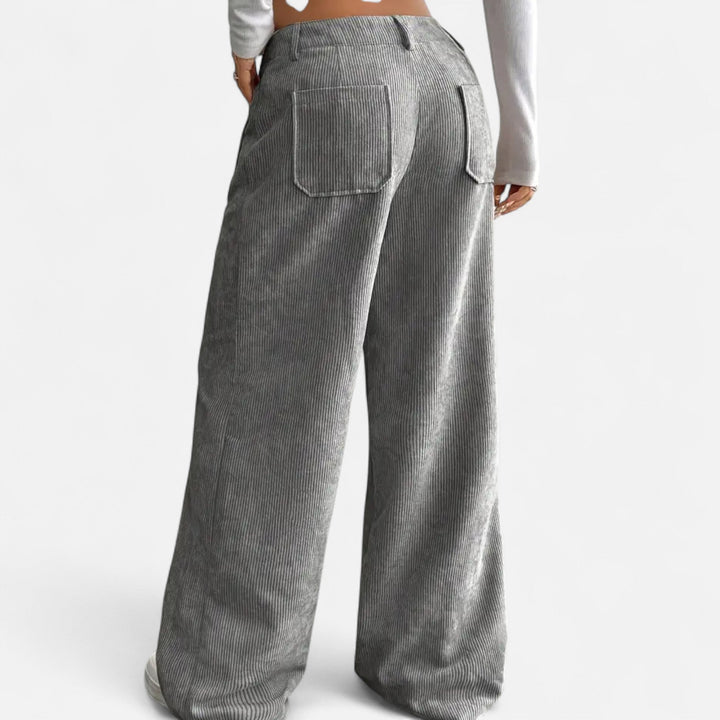 Valantomode | Wide-Leg Corduroy Pants Women