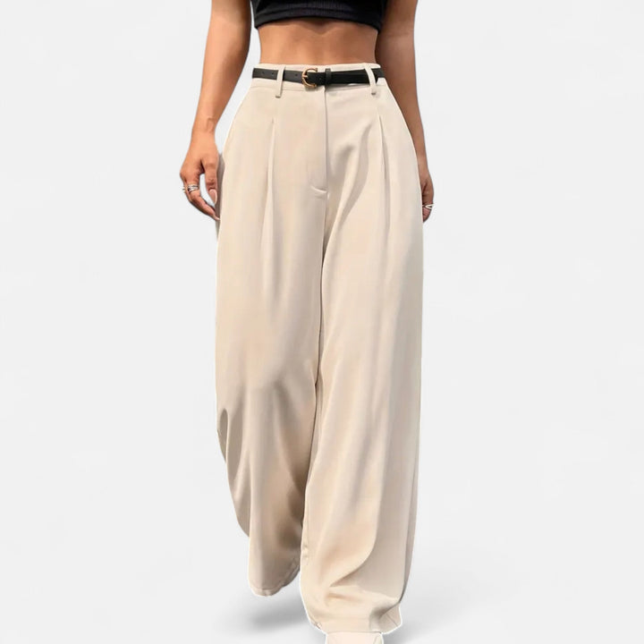 Valantomode | Women’s High-Waisted Wide-Leg Trousers – Linear Dominance & Architectural Grace