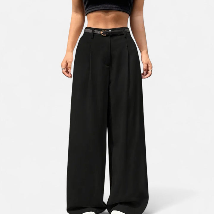 Valantomode | Women’s High-Waisted Wide-Leg Trousers – Linear Dominance & Architectural Grace