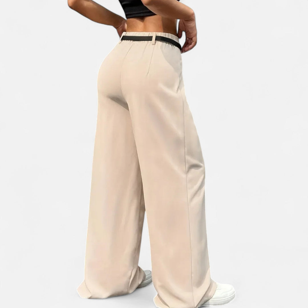 Valantomode | Women’s High-Waisted Wide-Leg Trousers – Linear Dominance & Architectural Grace