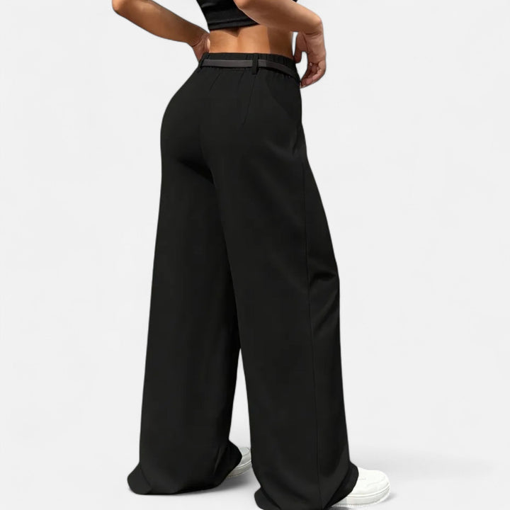 Valantomode | Women’s High-Waisted Wide-Leg Trousers – Linear Dominance & Architectural Grace