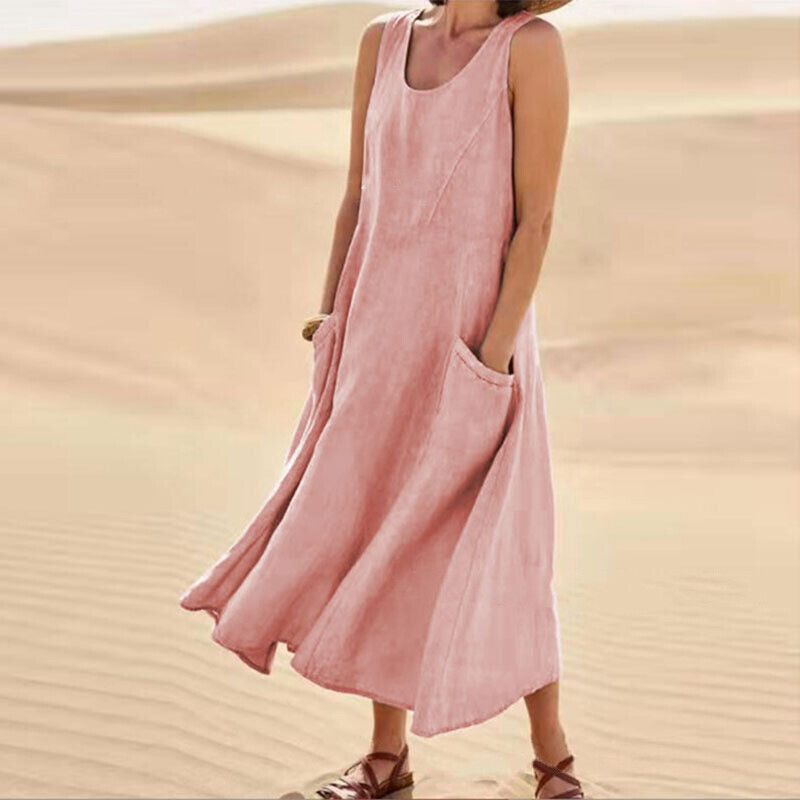 Valantomode | Dress with Pockets - Elegant Style