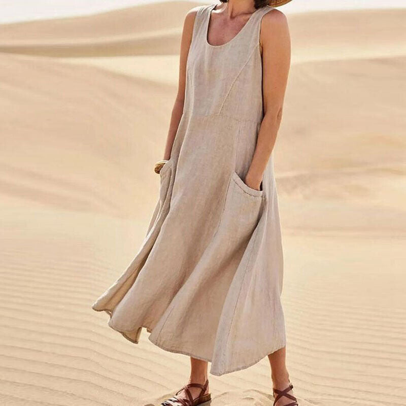 Valantomode | Dress with Pockets - Elegant Style