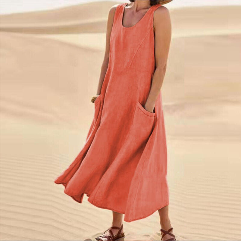 Valantomode | Dress with Pockets - Elegant Style