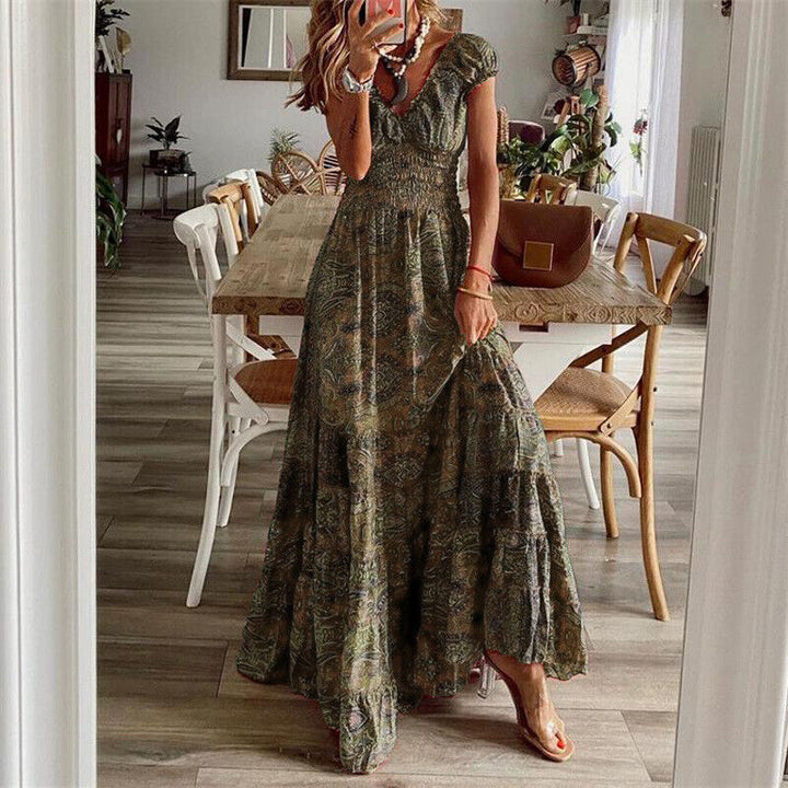 Valantomode | Bohemian Maxi Dress with Adjustable Fit for Women