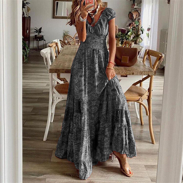 Valantomode | Bohemian Maxi Dress with Adjustable Fit for Women
