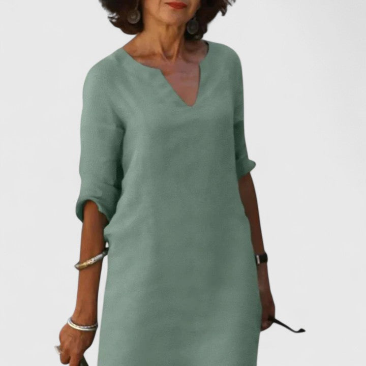 Valantomode | Stylish V-Neck Dress Perfect for Everyday Wear