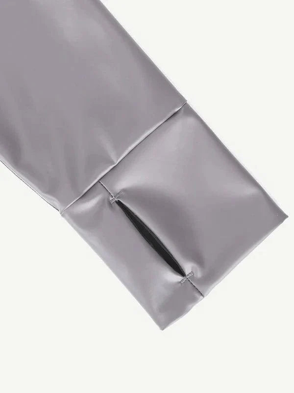 Valantomode | Silver Film Long Sleeve Sauna Suit Shaper Top