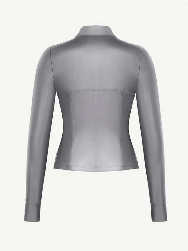 Valantomode | Silver Film Long Sleeve Sauna Suit Shaper Top