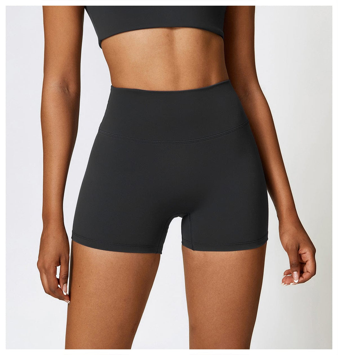 Valantomode | High-Waisted Seamless Fitness Shorts for Women - Booty-Lifting, Squat-Proof Workout Shorts
