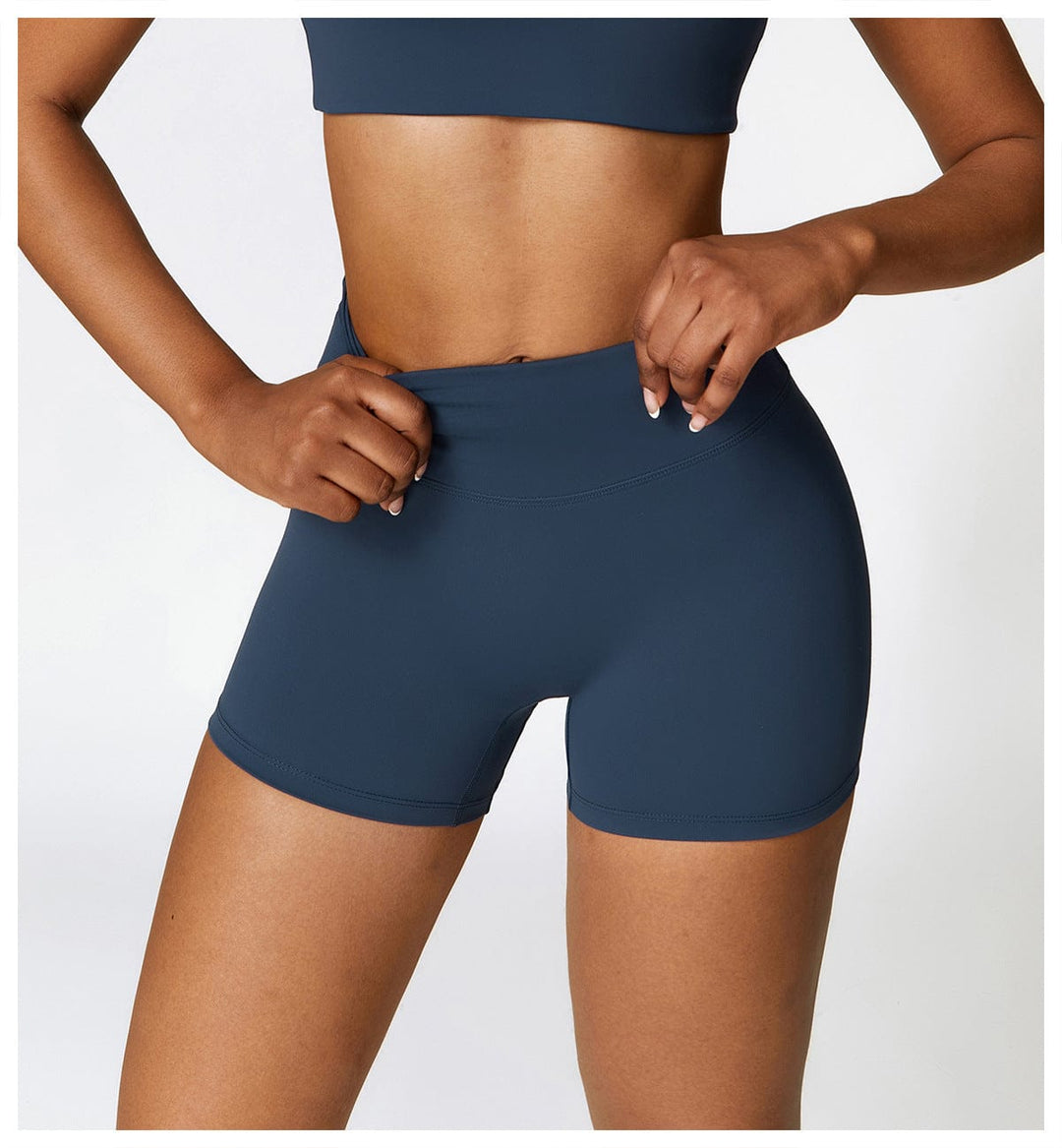 Valantomode | High-Waisted Seamless Fitness Shorts for Women - Booty-Lifting, Squat-Proof Workout Shorts