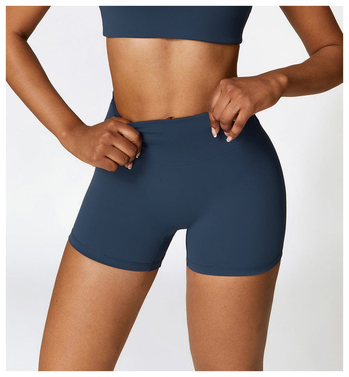 Valantomode | High-Waisted Seamless Fitness Shorts for Women - Booty-Lifting, Squat-Proof Workout Shorts