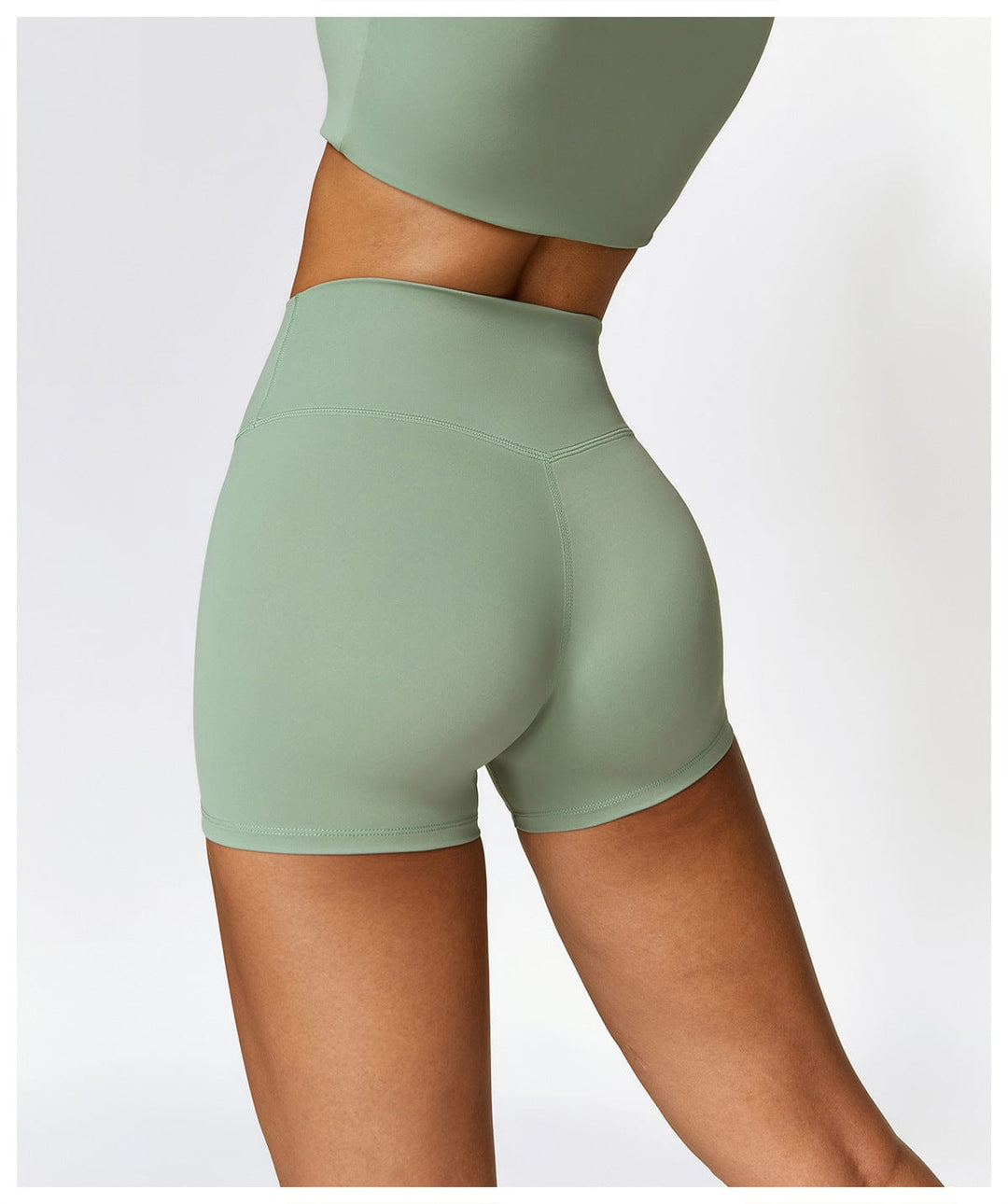 Valantomode | High-Waisted Seamless Fitness Shorts for Women - Booty-Lifting, Squat-Proof Workout Shorts