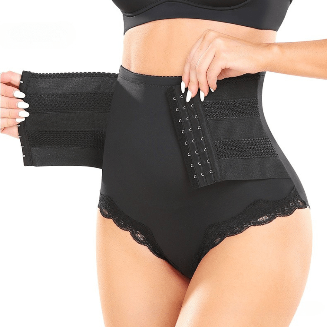 Valantomode | High Waist Lace Shaping Briefs for Women - Corset Style Trainer