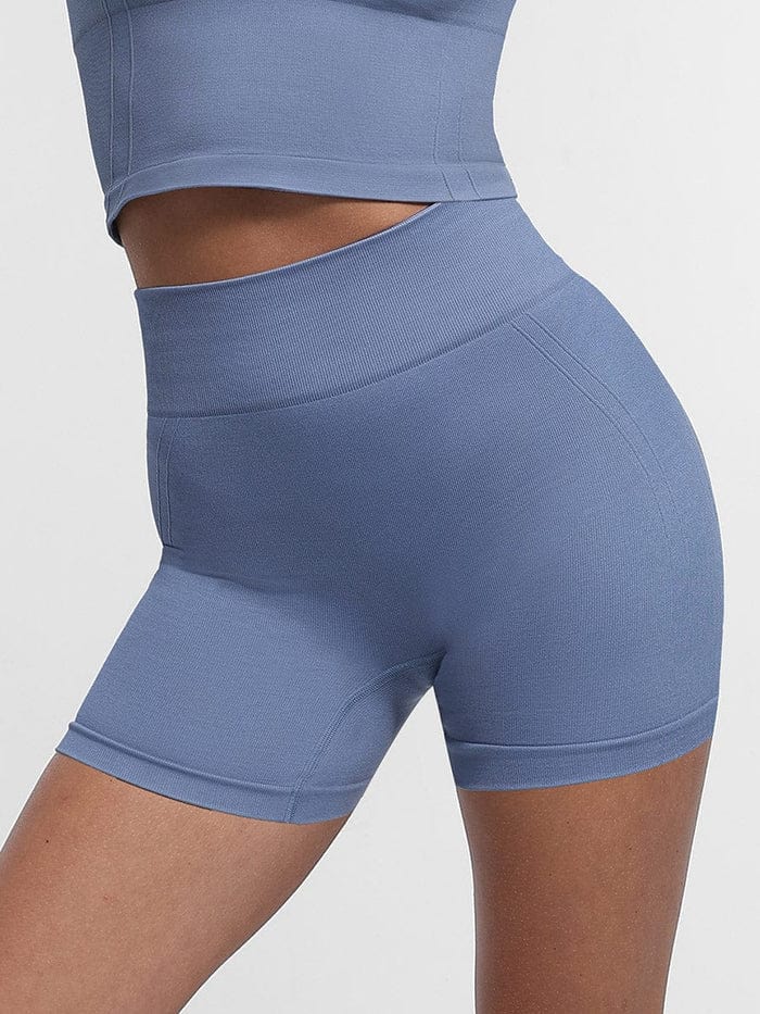Valantomode | High-Waisted Seamless Tummy Control Peach Butt Shaping Yoga Shorts - Breathable Activewear