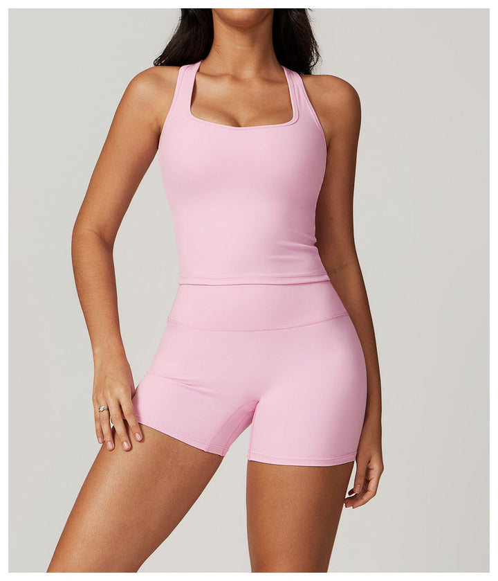 Valantomode | High-Waisted Seamless Fitness Shorts for Women - Booty-Lifting, Squat-Proof Workout Shorts
