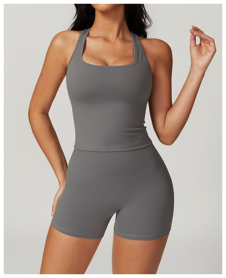 Valantomode | High-Waisted Seamless Fitness Shorts for Women - Booty-Lifting, Squat-Proof Workout Shorts