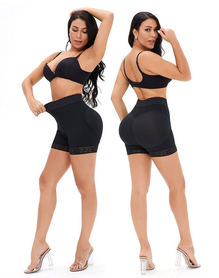 Valantomode | Front-Zip Lace Shaper Shorts for Tummy Control and Hip Enhancement