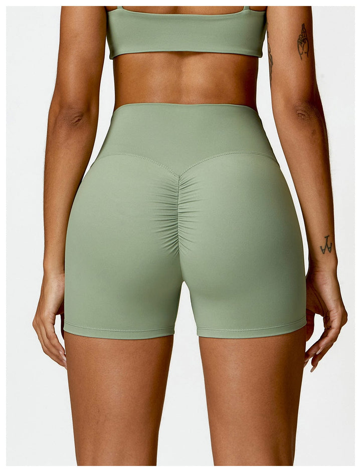 Valantomode | Women's High Waist Hip-Lifting Activewear Shorts for Gym and Sports
