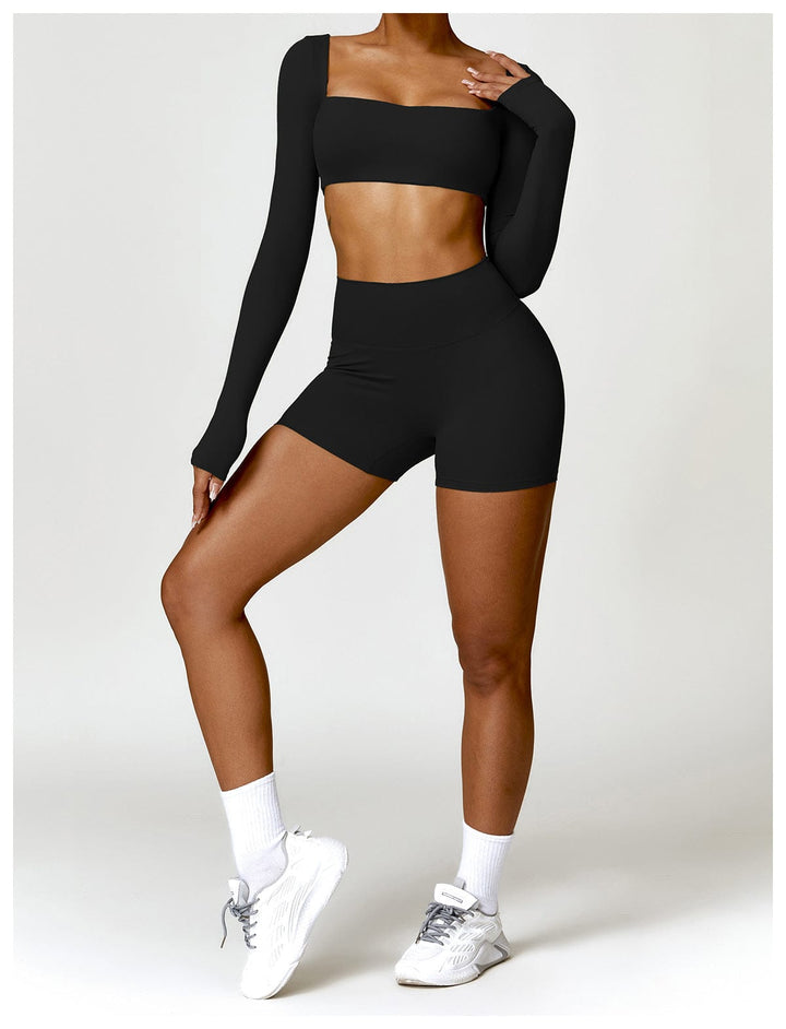 Valantomode | Women's High Waist Hip-Lifting Activewear Shorts for Gym and Sports