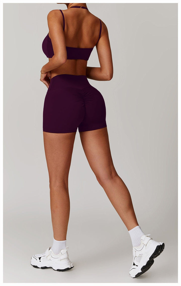 Valantomode | Women's High Waist Hip-Lifting Activewear Shorts for Gym and Sports