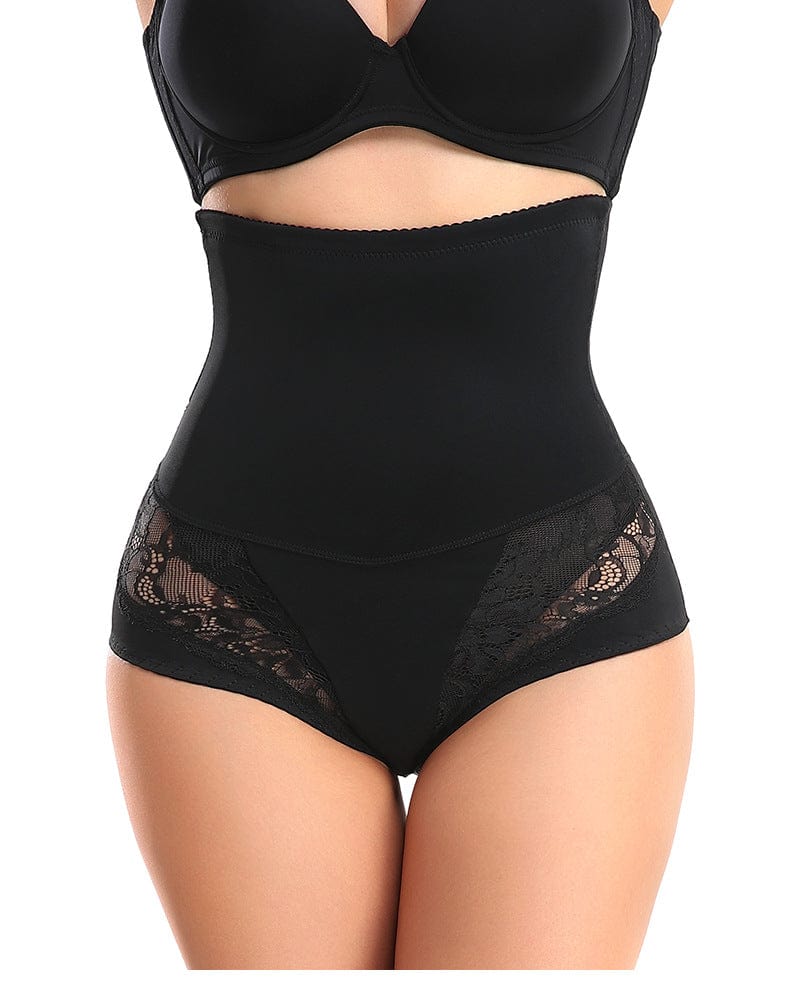 Valantomode | High-Waisted Lace Tummy Control Shapewear Briefs for Women
