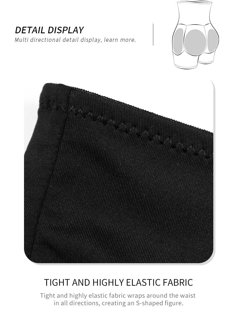 Valantomode | High-Waisted Shaping Shorts with Removable Hip Pads for a Bum Lifting Effect