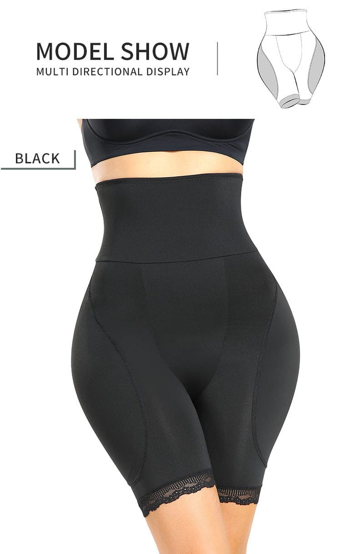 Valantomode | High-Waisted Shaping Shorts with Tummy Control and Removable Hip Pads