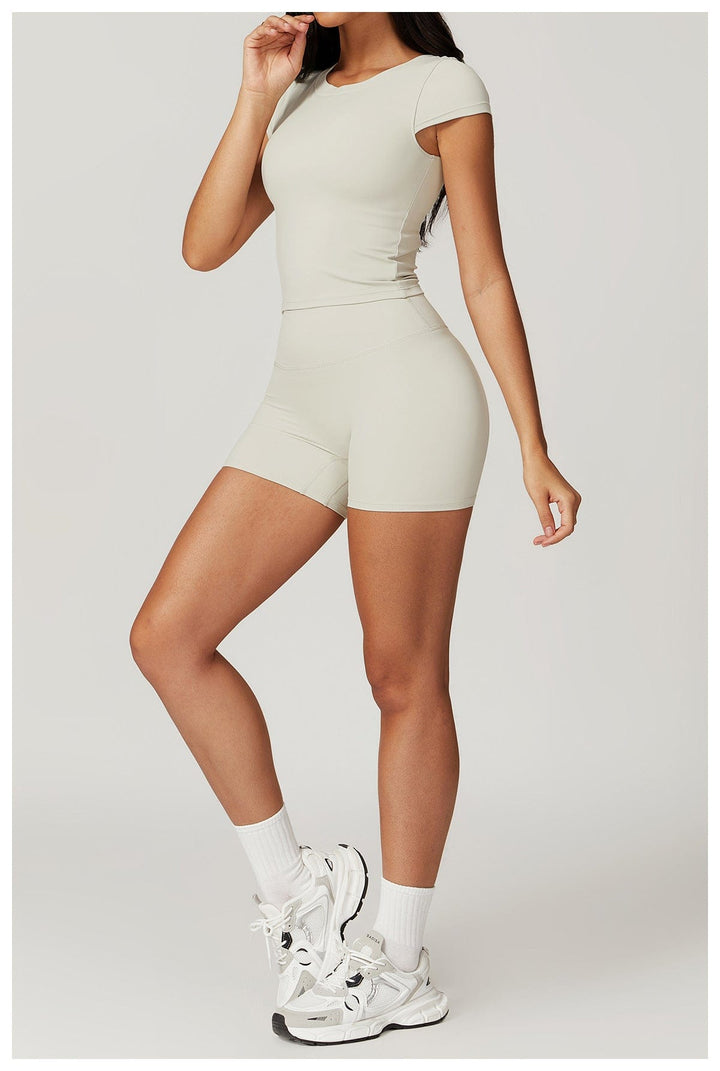 Valantomode | High-Waisted Seamless Fitness Shorts for Women - Booty-Lifting, Squat-Proof Workout Shorts