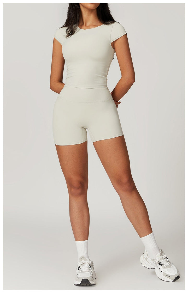 Valantomode | High-Waisted Seamless Fitness Shorts for Women - Booty-Lifting, Squat-Proof Workout Shorts