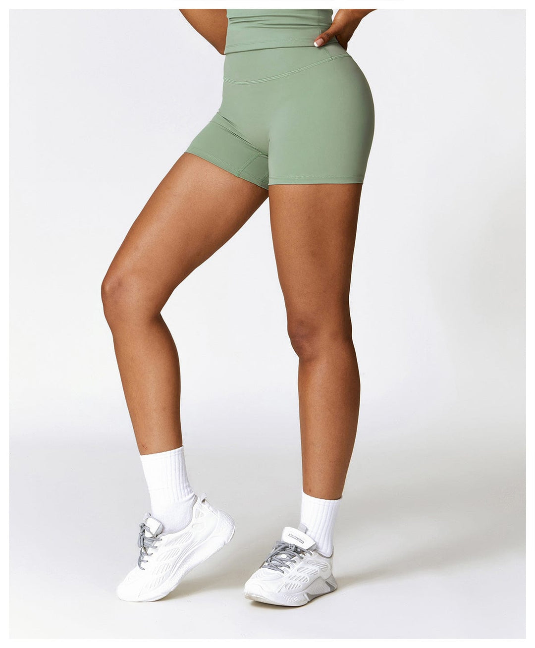 Valantomode | High-Waisted Seamless Fitness Shorts for Women - Booty-Lifting, Squat-Proof Workout Shorts
