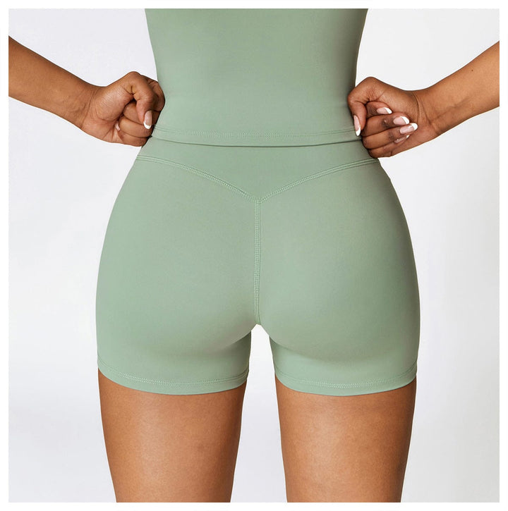 Valantomode | High-Waisted Seamless Fitness Shorts for Women - Booty-Lifting, Squat-Proof Workout Shorts