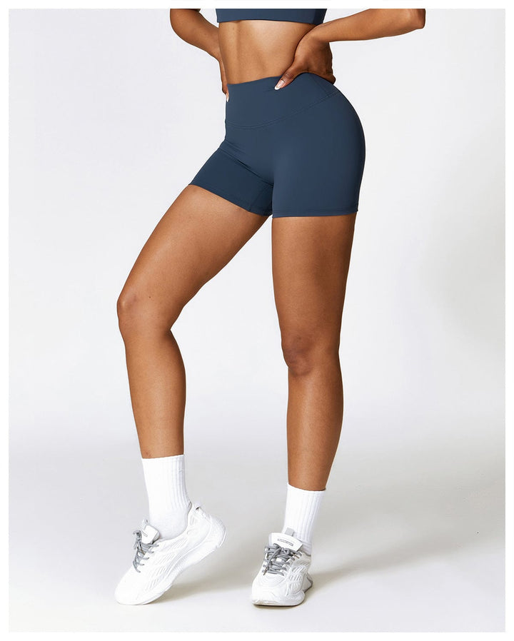 Valantomode | High-Waisted Seamless Fitness Shorts for Women - Booty-Lifting, Squat-Proof Workout Shorts
