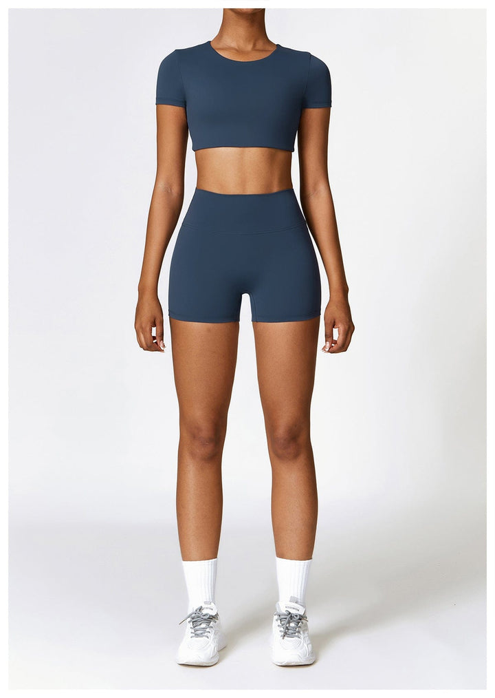 Valantomode | High-Waisted Seamless Fitness Shorts for Women - Booty-Lifting, Squat-Proof Workout Shorts