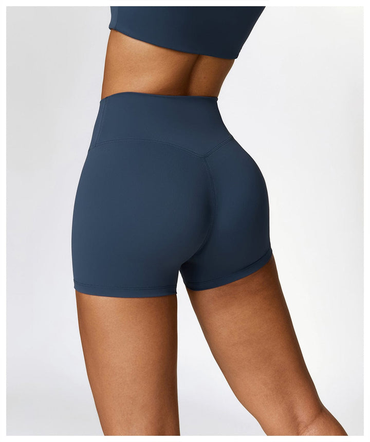 Valantomode | High-Waisted Seamless Fitness Shorts for Women - Booty-Lifting, Squat-Proof Workout Shorts