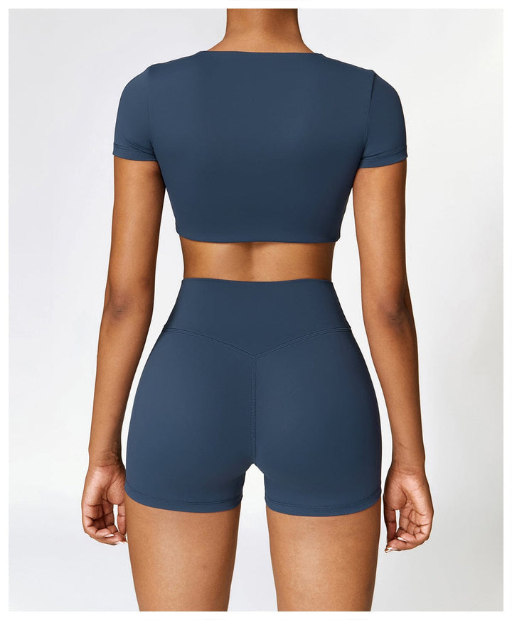 Valantomode | High-Waisted Seamless Fitness Shorts for Women - Booty-Lifting, Squat-Proof Workout Shorts