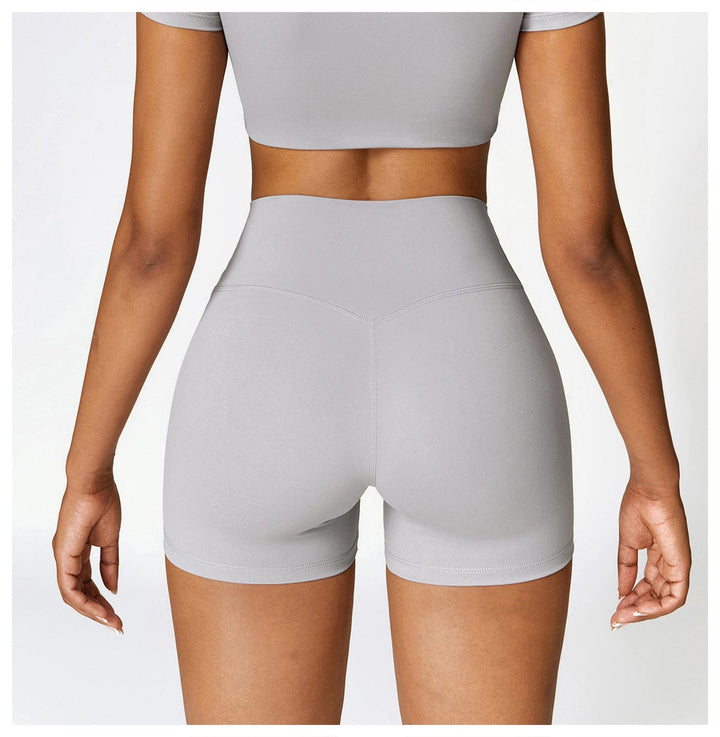 Valantomode | High-Waisted Seamless Fitness Shorts for Women - Booty-Lifting, Squat-Proof Workout Shorts