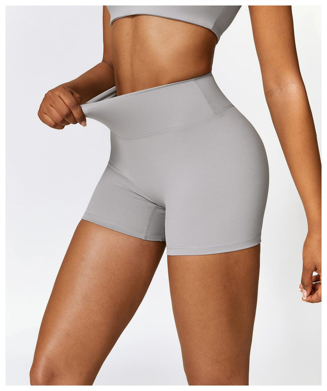 Valantomode | High-Waisted Seamless Fitness Shorts for Women - Booty-Lifting, Squat-Proof Workout Shorts