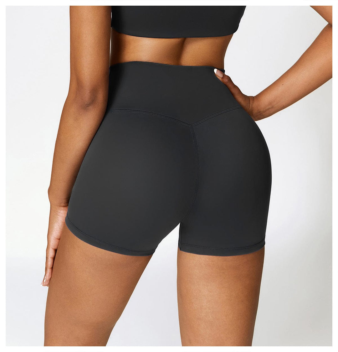 Valantomode | High-Waisted Seamless Fitness Shorts for Women - Booty-Lifting, Squat-Proof Workout Shorts