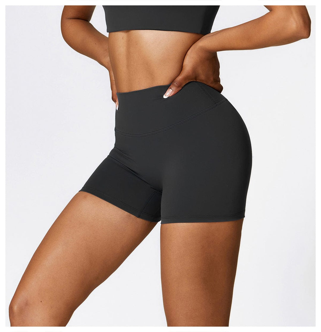 Valantomode | High-Waisted Seamless Fitness Shorts for Women - Booty-Lifting, Squat-Proof Workout Shorts
