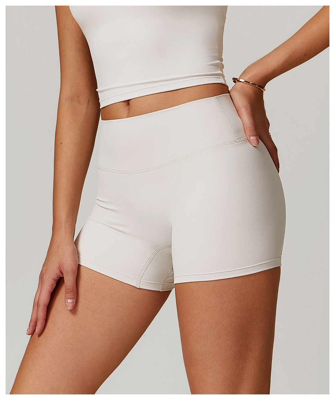 Valantomode | High-Waisted Seamless Fitness Shorts for Women - Booty-Lifting, Squat-Proof Workout Shorts