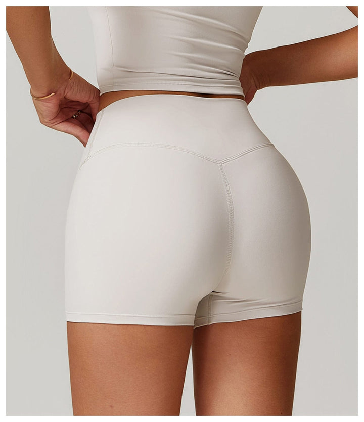 Valantomode | High-Waisted Seamless Fitness Shorts for Women - Booty-Lifting, Squat-Proof Workout Shorts