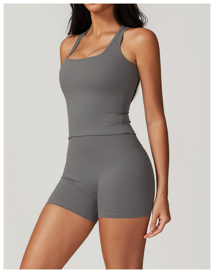 Valantomode | High-Waisted Seamless Fitness Shorts for Women - Booty-Lifting, Squat-Proof Workout Shorts