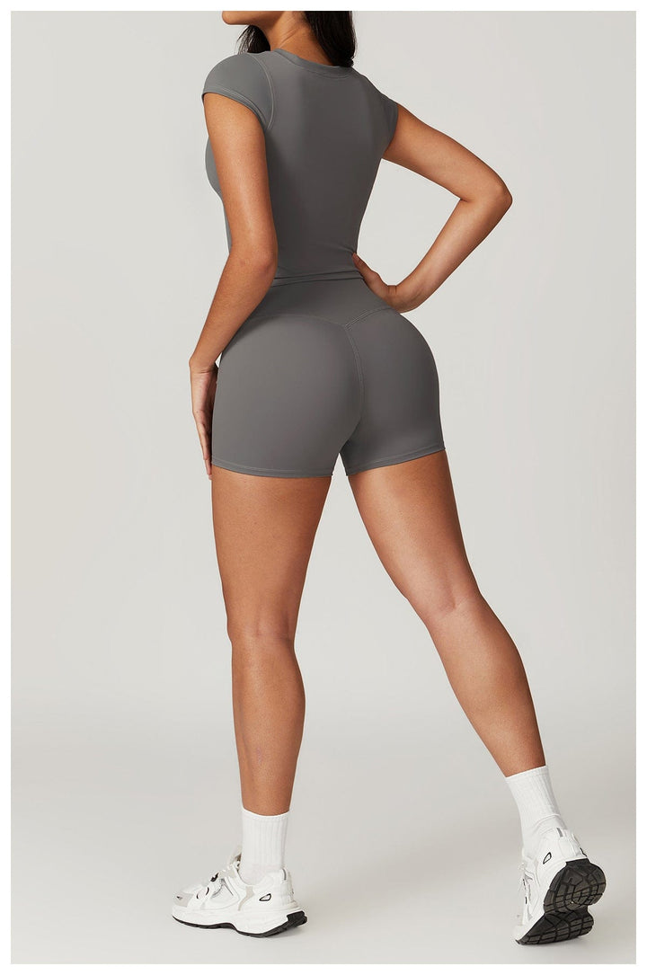 Valantomode | High-Waisted Seamless Fitness Shorts for Women - Booty-Lifting, Squat-Proof Workout Shorts